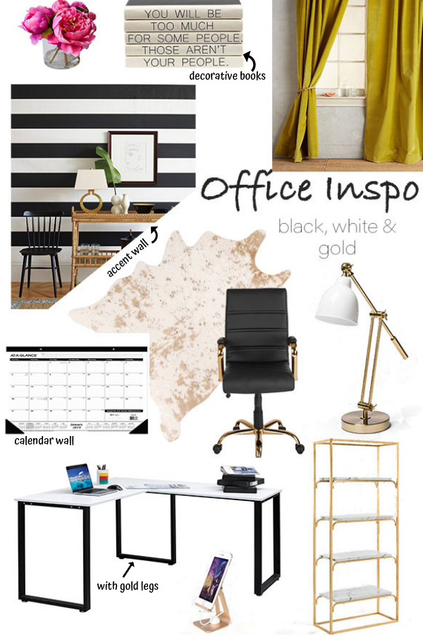 Home Office Makeover - Black, White, and Gold. Part 1 - Mary Anna Jefcoat